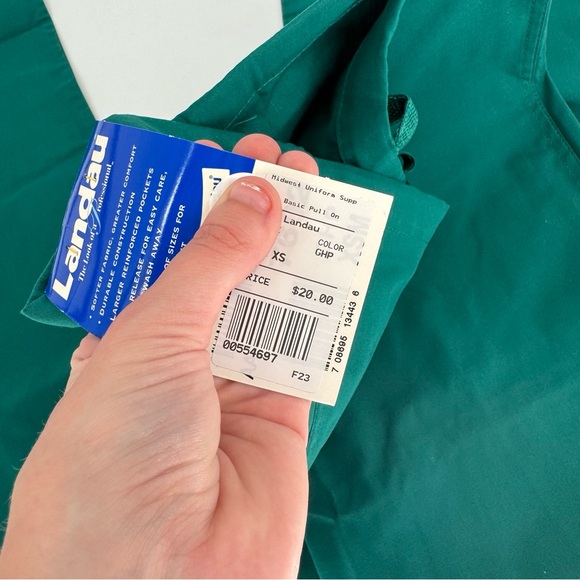 NWT Landau Basic pull on green straight leg scrub pant - Picture 3 of 10